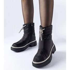 Crne čizme za snijeg ukrašene Giusti cirkonima crna 1