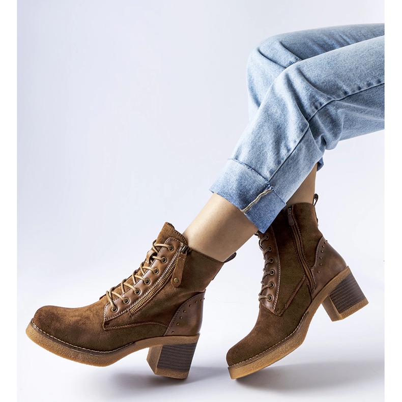 Gležnjače Graziella od smeđeg eko antilopa smeđa 1