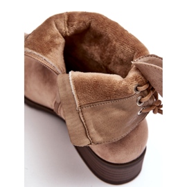 Evento Ženske tople ravne čizme od brušene kože, bež 2