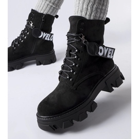 Crne gležnjače s ukrasnim remenom koji se može odvojiti crna 1