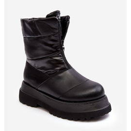 Ženske čizme za snijeg na debelom potplatu s patentnim zatvaračem GOE MM2N4078 crne crna 1