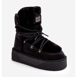 Veganske čizme za snijeg s platformom Vodootporne D.Franklin DFSH371008 crne crno 2