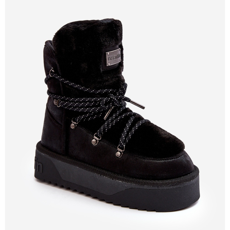 Veganske čizme za snijeg s platformom Vodootporne D.Franklin DFSH371008 crne crna 2