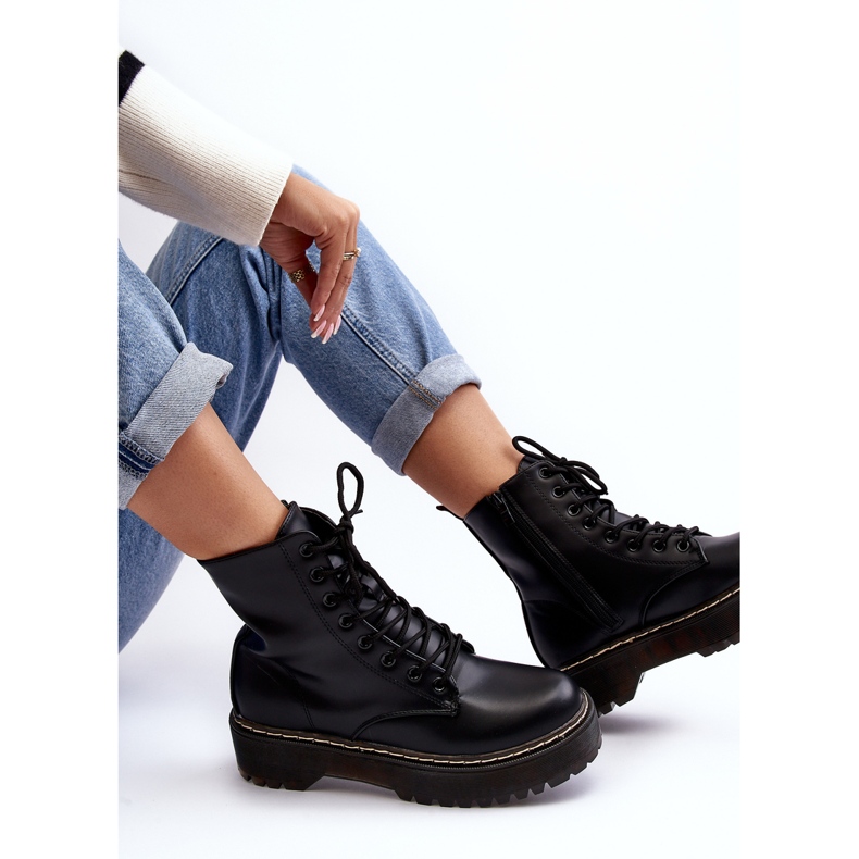 Ženske gležnjače na vezanje crne Maddis crna 1