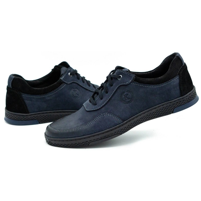 KOMODO Muške ležerne kožne sportske cipele 918K, tamnoplave plava 3