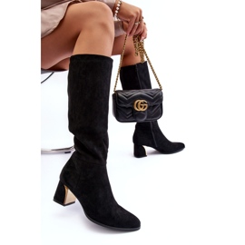 Seastar Antilop čizme iznad koljena s crnim visokim petama crno 6