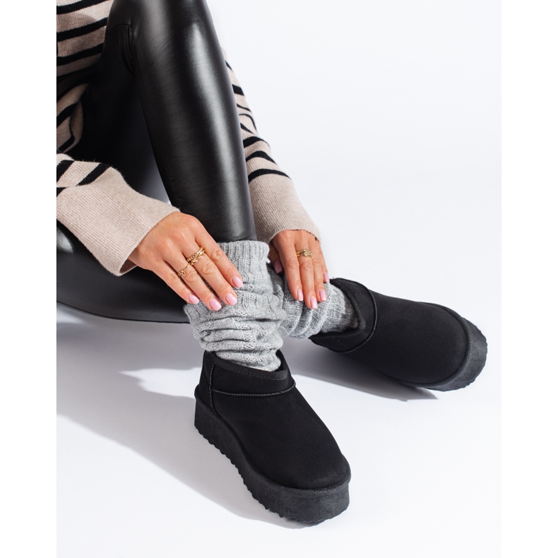 Crne Shelovet kratke čizme za snijeg s platformom crno 1