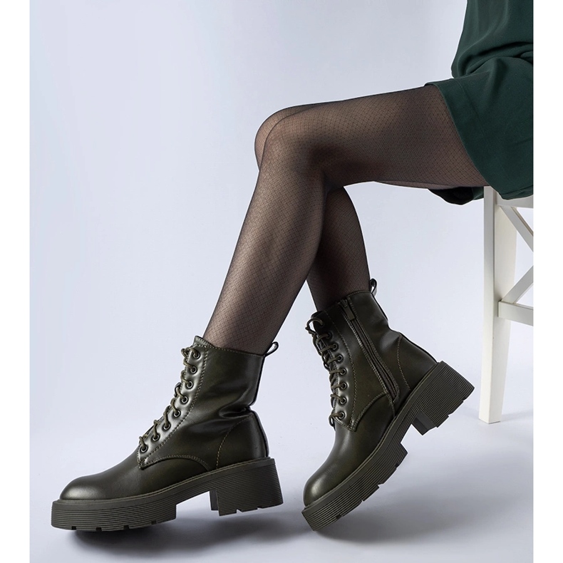 Zelene izolirane gležnjače s debelim potplatom Cirillo zelena 1