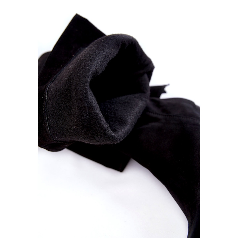 Lewski Shoes Ženske visoke čizme od brušene kože Lewski 2833 crne crno 3