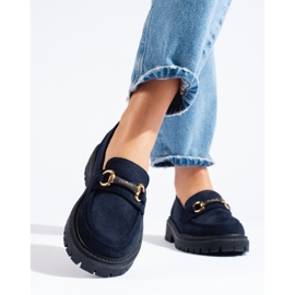 Shelovet ženske tamnoplave mokasine od brušene kože plava 1