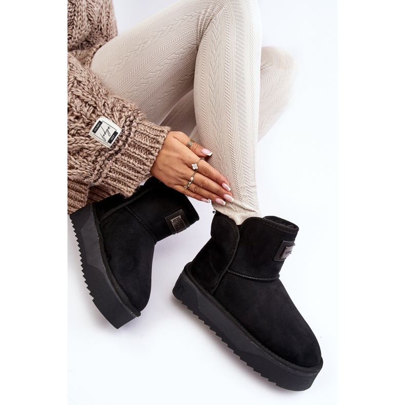 Veganske vodootporne čizme za snijeg s platformom D.Franklin DFSH371004 crne crna 1