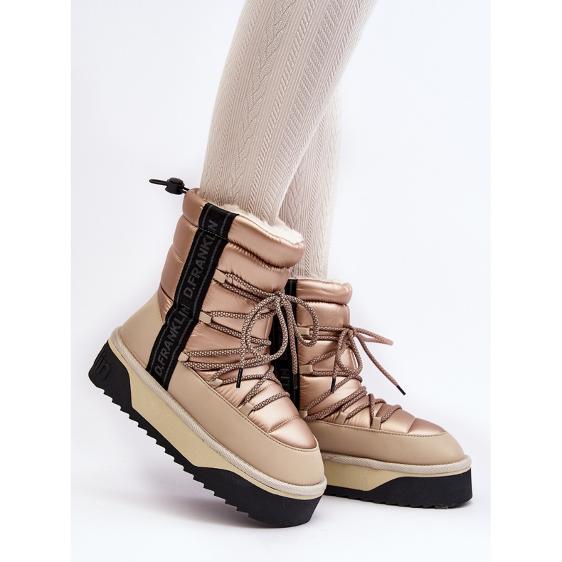 Ženske čizme za snijeg s debelim potplatom Vegan D.Franklin DFSH371006 Bež 2