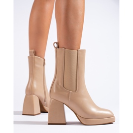 Bež Shelovet ženske Chelsea čizme sa širokom petom 1