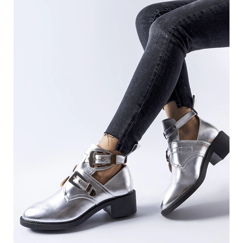 Svijetle metalik Ritaldi gležnjače s visokim izrezom srebro 1