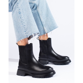 SHELOVET Crne Chelsea čizme s debelim potplatom crna 1