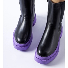 Crne gležnjače s ljubičastim potplatom Garden crno 1