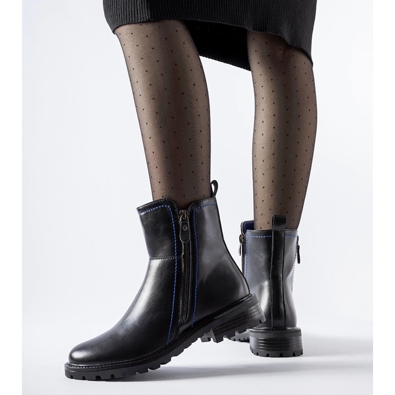 Crne gležnjače s ukrasnim plavim nereo koncem crno 1