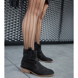 Karino crne kožne gležnjače na nisku petu crno 2