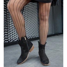 Karino crne kožne gležnjače na nisku petu crna 1