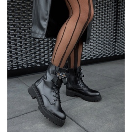 Karino crne kožne izolirane čizme crno 2