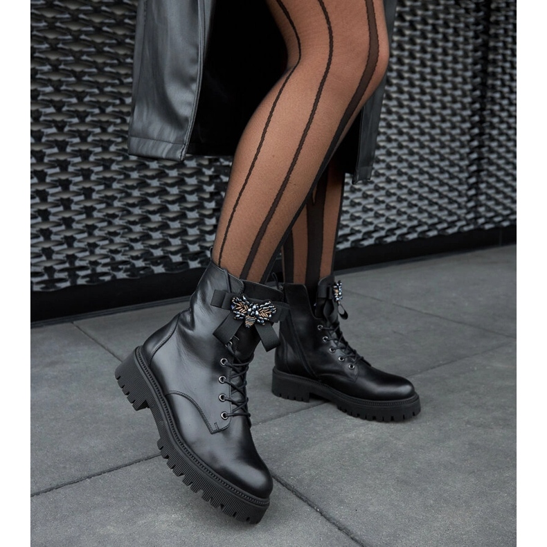 Karino crne kožne izolirane čizme crna 2