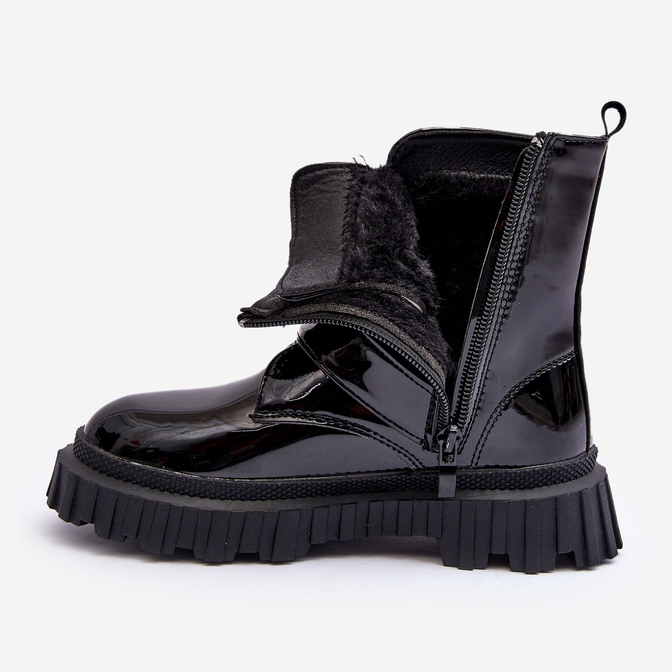 FR1 Lakirane, izolirane čizme za djevojčice, crna Rilina 2