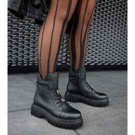 Karino crne kožne izolirane čizme crno 2