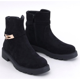 Draperi Crne ravne gležnjače od brušene kože crna 1