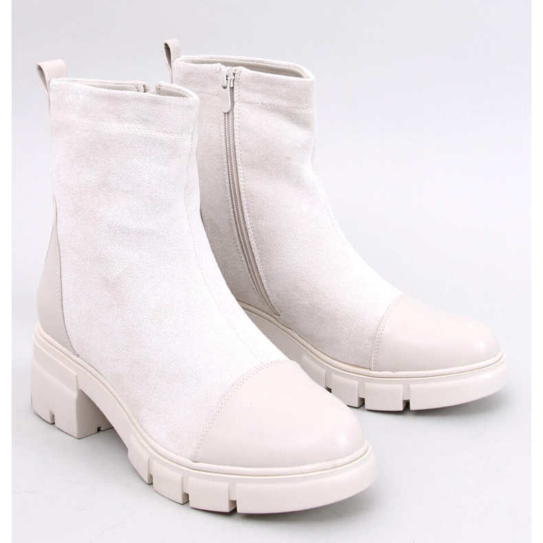 Olson Beige gležnjače na široku petu bež 1