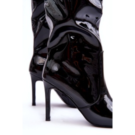 PA1 Crne lakirane čizme na visoku petu meliskindra crna 2