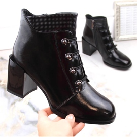 Ženske lakirane čizme, izolirane gležnjače, crne, Filippo DBT4891 crna 1