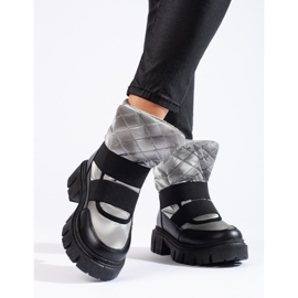 Shelovet ženske čizme za snijeg srebrno crne crna srebro 2