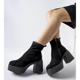 Crne masivne gležnjače od eko brušene kože crna 1