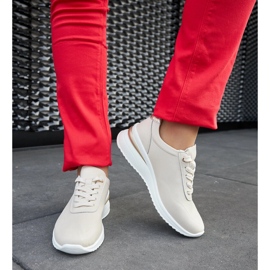 Federico bež kožne tenisice na wedges 2