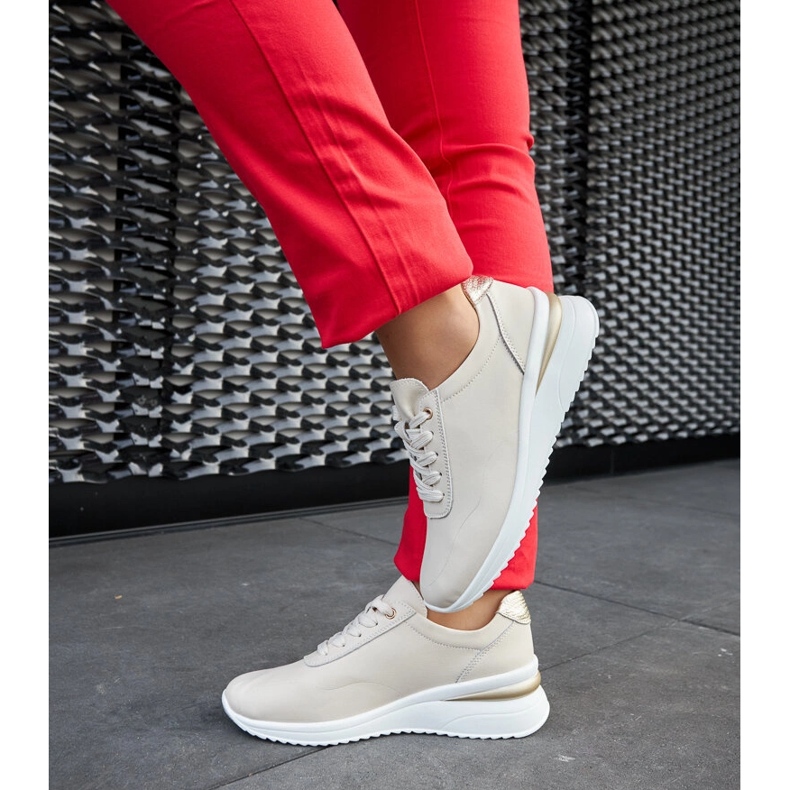 Federico bež kožne tenisice na wedges 1