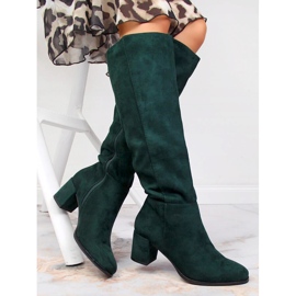 Zelene Sergio Leone tople ženske čizme na stup zelena 3