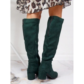 Zelene Sergio Leone tople ženske čizme na stup zelena 6