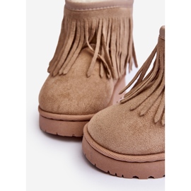 Izolirane dječje čizme za snijeg s ukrasnim resama Bež Nimia 1