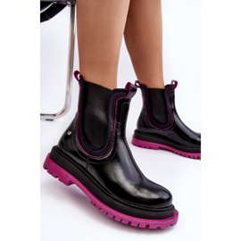 Ženske kožne Chelsea čizme Maciejka 06199 crne crna 2