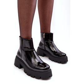 Lakirane ženske čizme GOE MM2N4058 crne crna 2