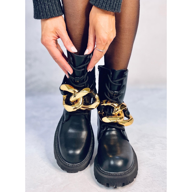 Čizme na vezanje Barkley Black crno 1