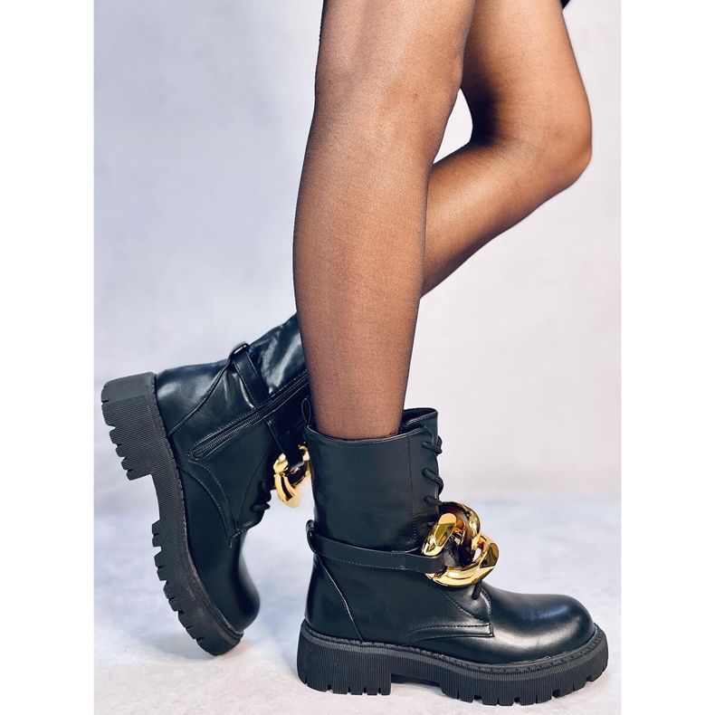 Čizme na vezanje Barkley Black crno 2