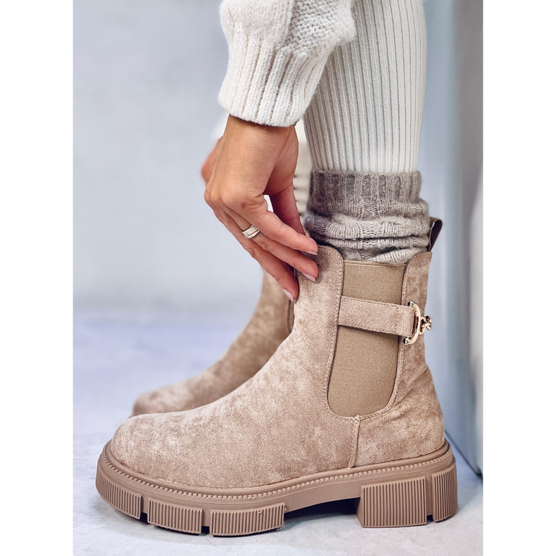 Ženske Chelsea čizme Chance Khaki bež 1