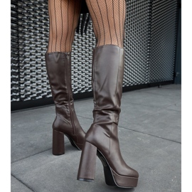 Smeđe čizme s platformom i petom iz Zoccorina smeđa 1