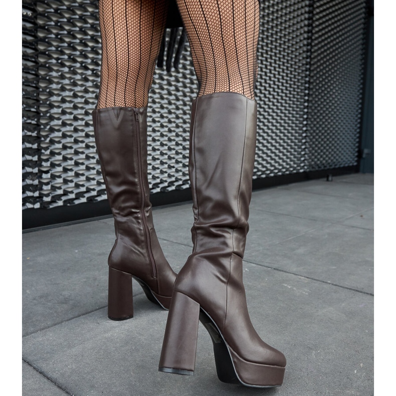 Smeđe čizme s platformom i petom iz Zoccorina smeđa 1