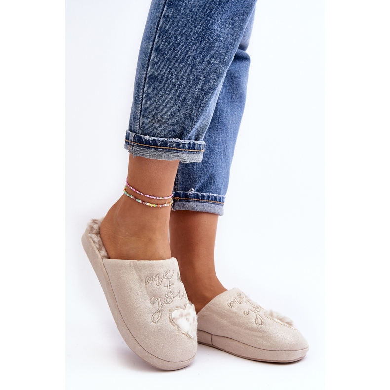 Bež ženske sjajne Geraja papuče 1