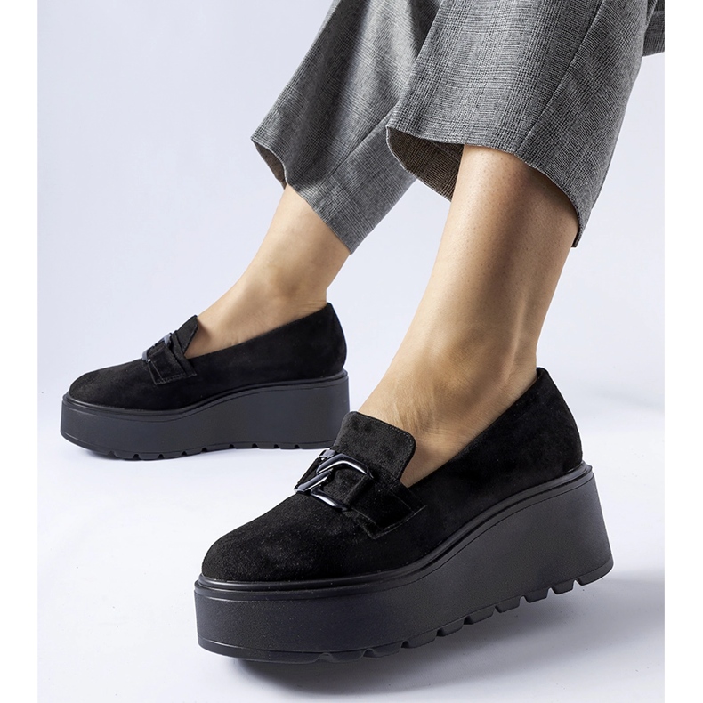 Crne medicinske mokasine s platformom crno 1