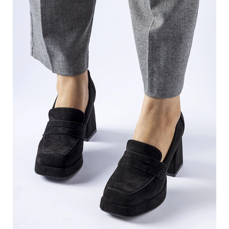 Crne Solaine cipele s visokom petom crna 1