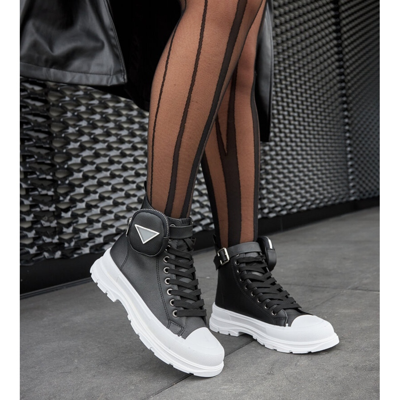 Crne Bolman tenisice s visokom platformom crna 2