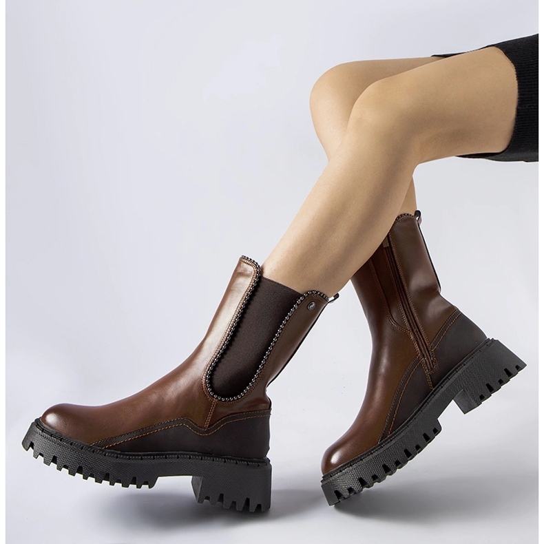 Smeđe izolirane čizme Donigala smeđa 1